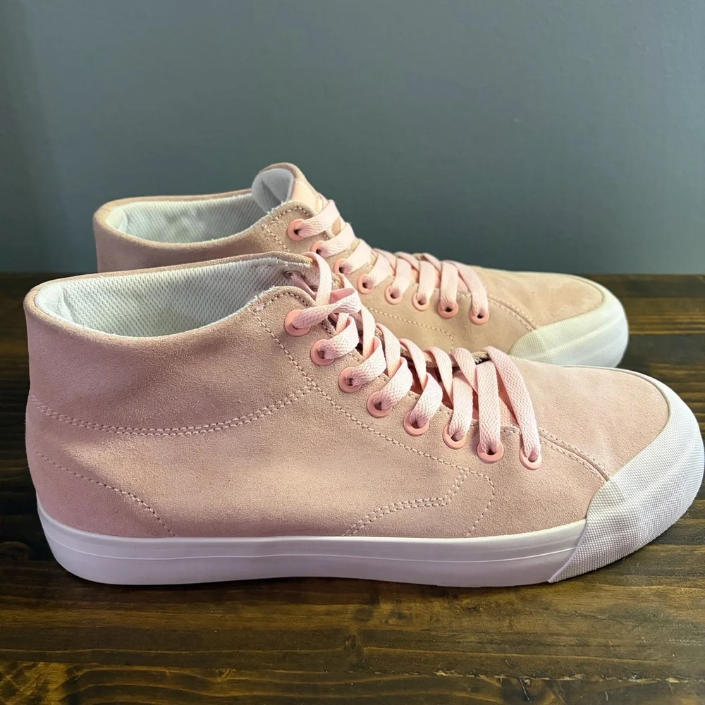 DC Men’s Evan Smith Hi Zero Pink Mid-Top Suede Skateboard Sneaker Size 9